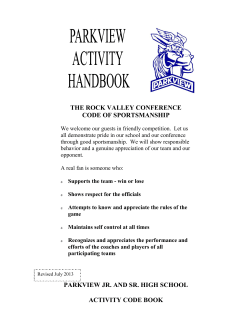 the rock valley conference code of sportsmanship parkview jr. and sr