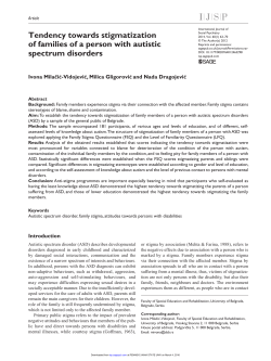 Tendency towards stigmatization of families of a person