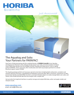 HORIBA Scientific : The Aqualog and Solo