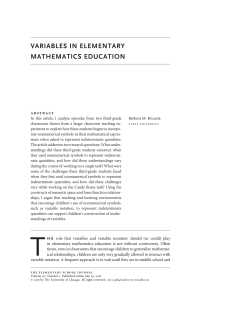 variables in elementary mathematics education