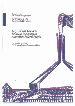 For God and Country: religious dynamics in Australian federal politics