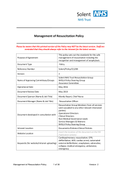 Management of Resuscitation Policy