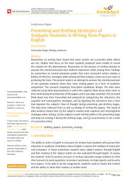 Prewriting and Drafting Strategies of Graduate