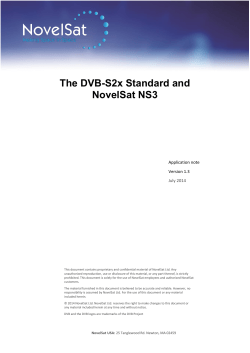 The DVB-S2x Standard and NovelSat NS3