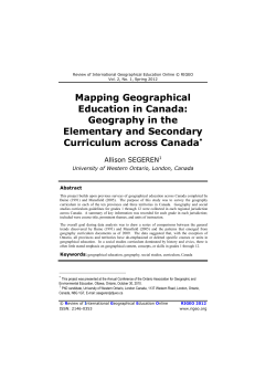 Mapping Geographical Education in Canada: Geography in