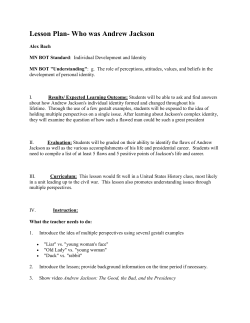 Lesson Plan- Who was Andrew Jackson