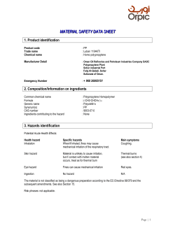 MATERIAL SAFETY DATA SHEET