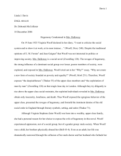 Hegemony Condemned in Mrs. Dalloway