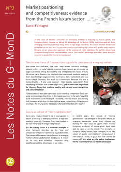 G-MonD Note n&deg;9 - Paris School of Economics