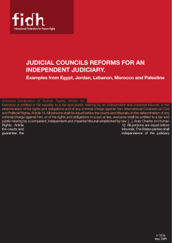JUDICIAL COUNCILS REFORMS FOR AN INDEPENDENT