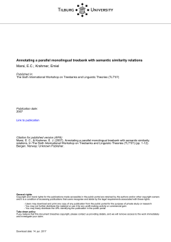 Tilburg University Annotating a parallel