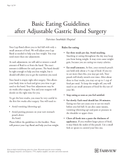 Basic Eating Guidelines after Adjustable Gastric Band Surgery