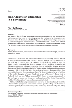 Jane Addams on citizenship in a democracy