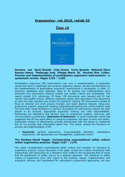 Ergonomics&ndash; rok 2007, ročn&iacute;k 50