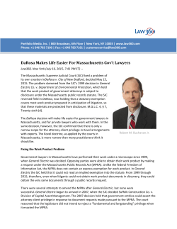 DaRosa Makes Life Easier For Massachusetts Gov`t Lawyers