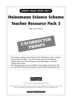 SAMPLE PAGES FROM UNIT C Heinemann Science Scheme