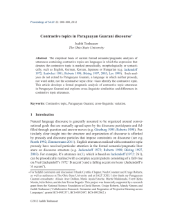 Contrastive topics in Paraguayan Guaran&iacute; discourse