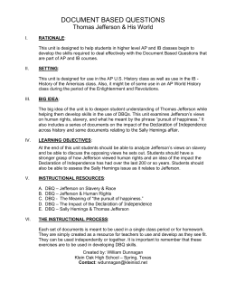 document based questions - Thomas Jefferson Personality