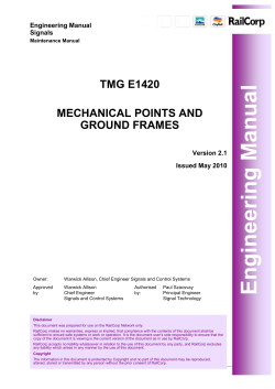 TMG E1420 Mechanical Points and Ground Frames