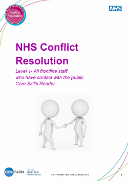 NHS Conflict Resolution - Newark and Sherwood CCG