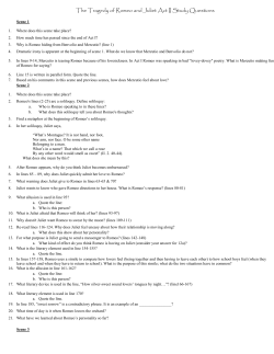 The Tragedy of Romeo and Juliet Act II Study Questions