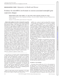 Evidence for microRNA involvement in exercise