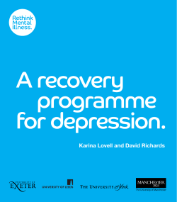 Recovery programme for depression