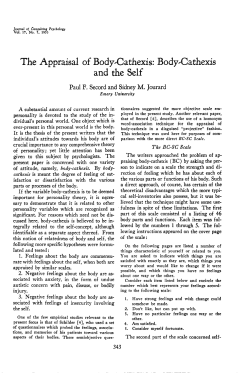 The Appraisal of Body^Cathexis: Body`Cathexis