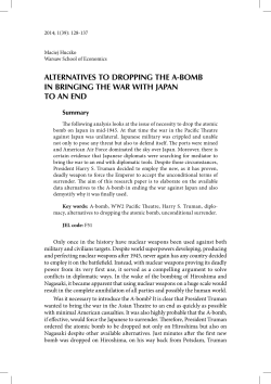 alternatives to dropping the a-bomb in bringing the war with