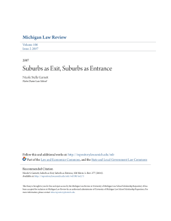 Suburbs as Exit, Suburbs as Entrance