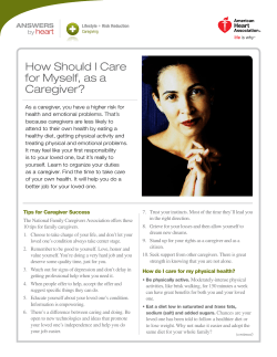 How Should I Care for Myself, as a Caregiver?