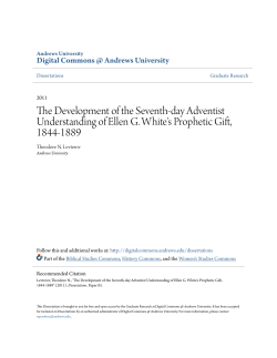 The Development of the Seventh-day Adventist Understanding of