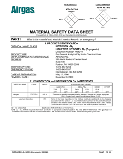 NITROGEN - N2 MSDS (Document # 001040)