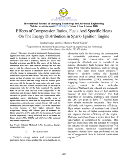 Effects of Compression Ratios, Fuels And Specific Heats
