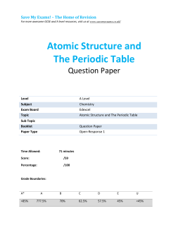 Atomic Structure and The Periodic Table