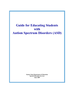 Guide for Educating Students with Autism Spectrum Disorders (ASD)