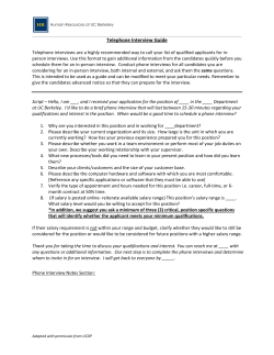 Telephone Interview Guide
