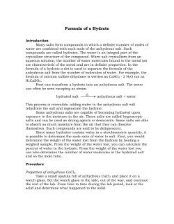 Formula of a Hydrate