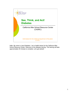 See, Think, and Act! Diabetes Presentation