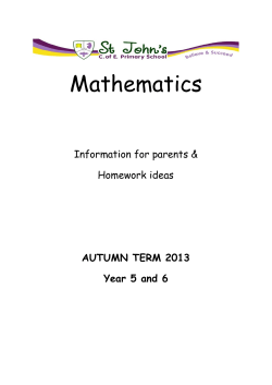 Mathematics - St John`s CE Primary School