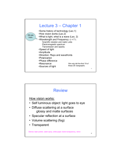 Lecture 3 &ndash; Chapter 1 Review