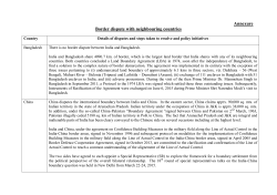 Annexure Border dispute with neighbouring countries