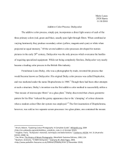 Marie Lascu 2920 Harris 11/18/2010 Additive Color Process