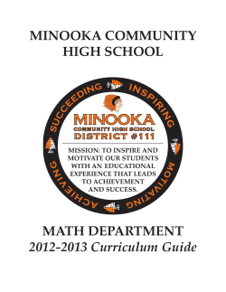 MINOOKA COMMUNITY HIGH SCHOOL MATH DEPARTMENT
