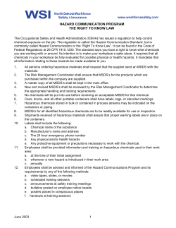 hazard communication program the right to know law