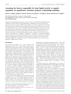 Assessing the factors responsible for ionic liquid toxicity to aquatic