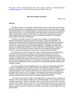 More aid to Needy Countries? Woojin Jung Abstract The critical