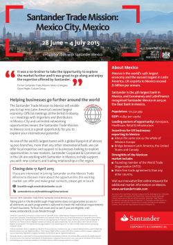 Santander Trade Mission: Mexico City, Mexico 28 June
