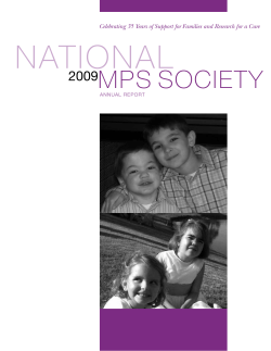 National MPS Society 2009 Annual Report