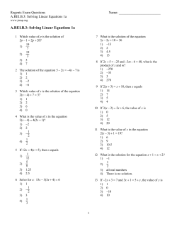 A.REI.B.3: Solving Linear Equations 1a